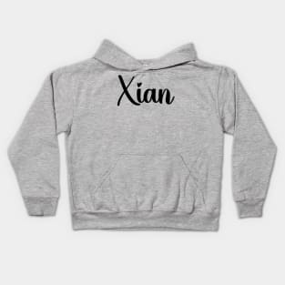 Xian, Typography Name Kids Hoodie